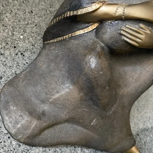 Vintage African mother and baby bronze statue figurine - Picture 9 of 17